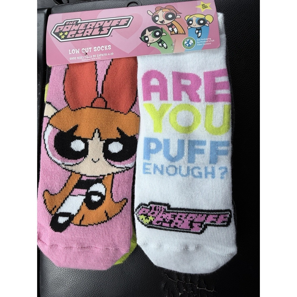 THE POWERPUFF GIRLS Low Cut Socks 10 pair Shoe Size 4-10 New
